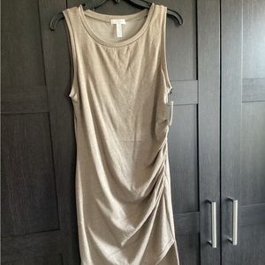 Ruched dress in tan dusk heather